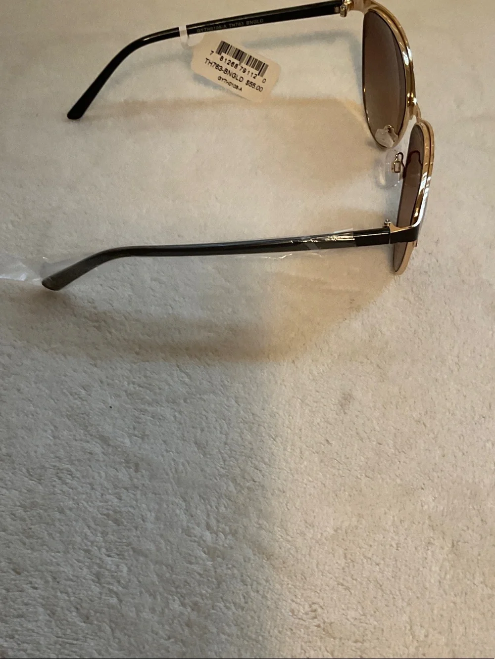 Tahari Black Frame Sunglasses with Brown Gradient Lenses
